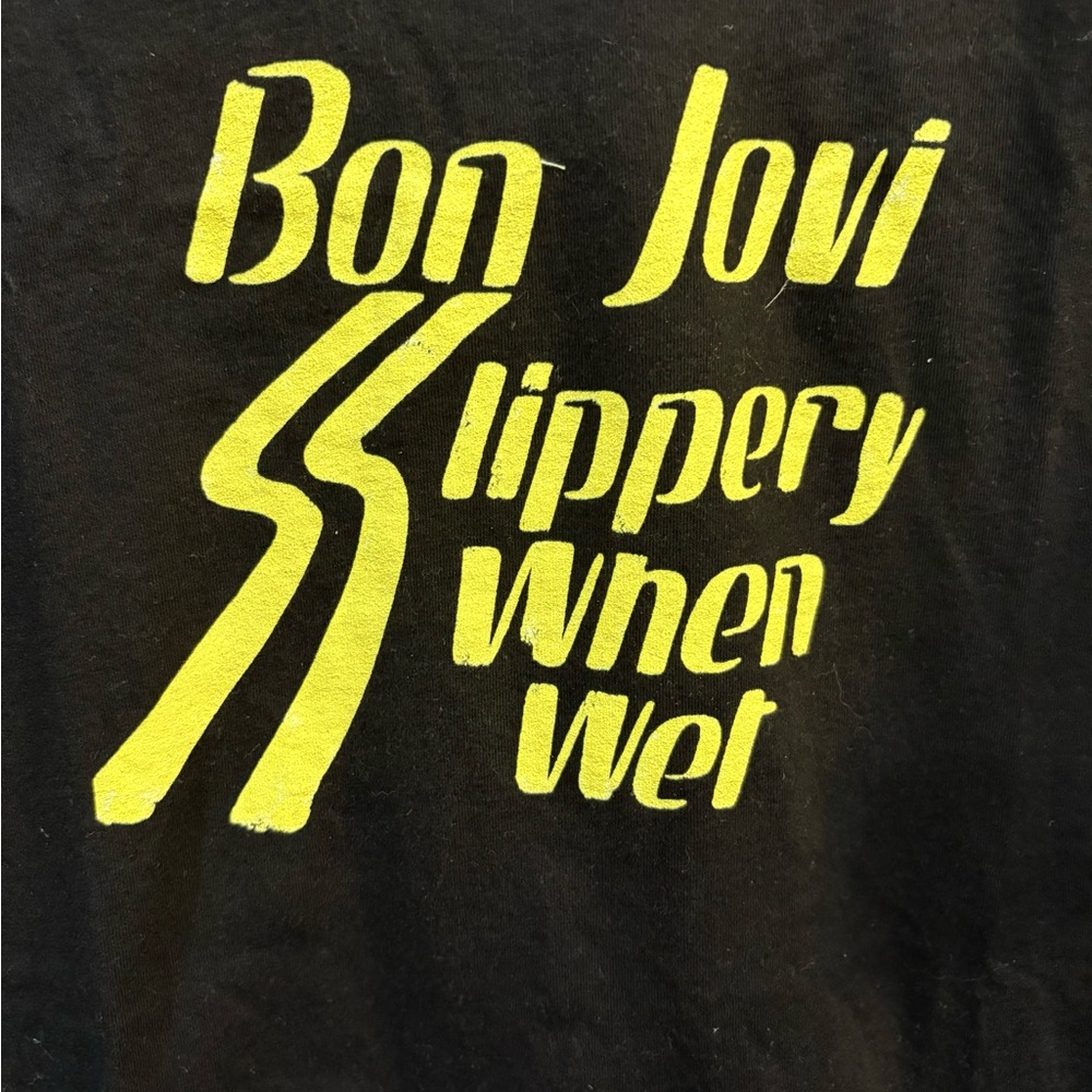 Bon Jovi Black Graphic Tee - Short Sleeve